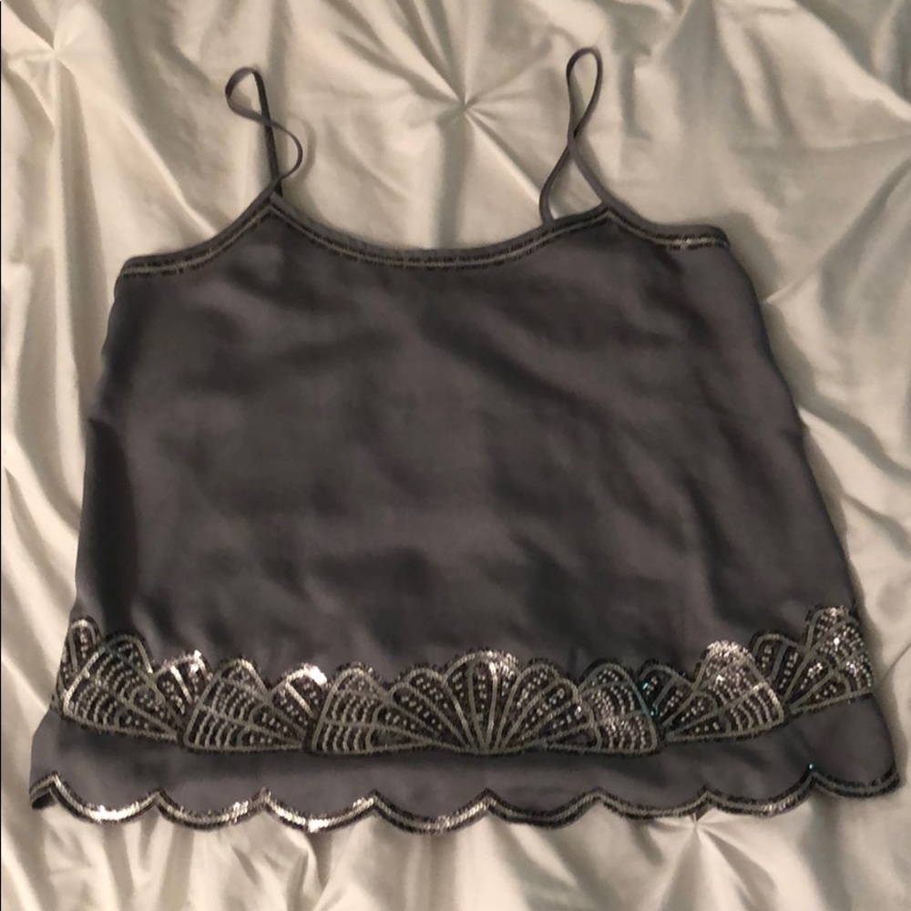 Express split back sparkle tank